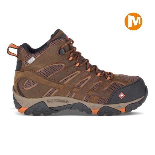 Merrell Moab Vertex Mid Waterproof Comp Toe Sicherheitsschuhe Herren Braun [DE-NAPLO]